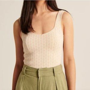 Abercrombie & Fitch Jacquard Elevated Knit Soft V-Neck Tank